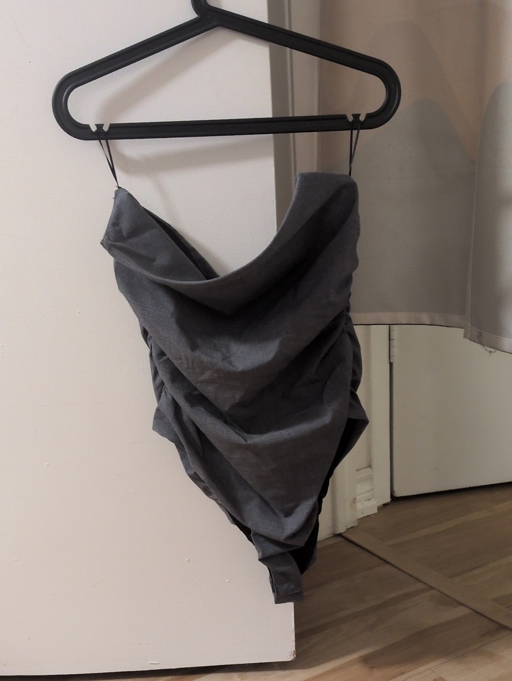 Zara Gray Draped Bodysuit